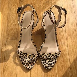 Loeffler Randall cheetah wedge sandals size 10
